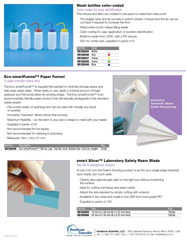 Heathrow Scientific Disposable Paper Mini Funnel